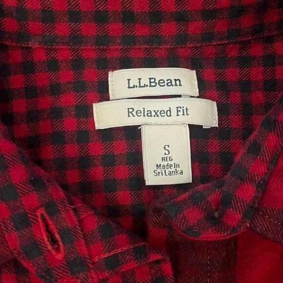L.L. Bean Relaxed Fit Scotch Plaid Checkered Thick Flannel Shirt Size Small - Picture 5 of 11